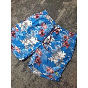 Tommy Bahama Relax Swim Trunks‎ Mens L BLUE Tropical Paradise Resort Vacation
